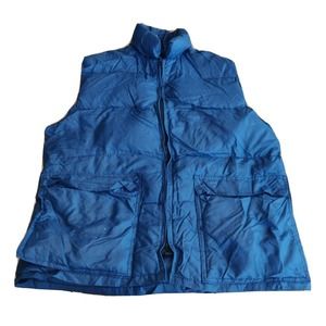 Vintage Frostline Kit Men's Puffer Vest Navy Blue Size L Goose Down Filling.